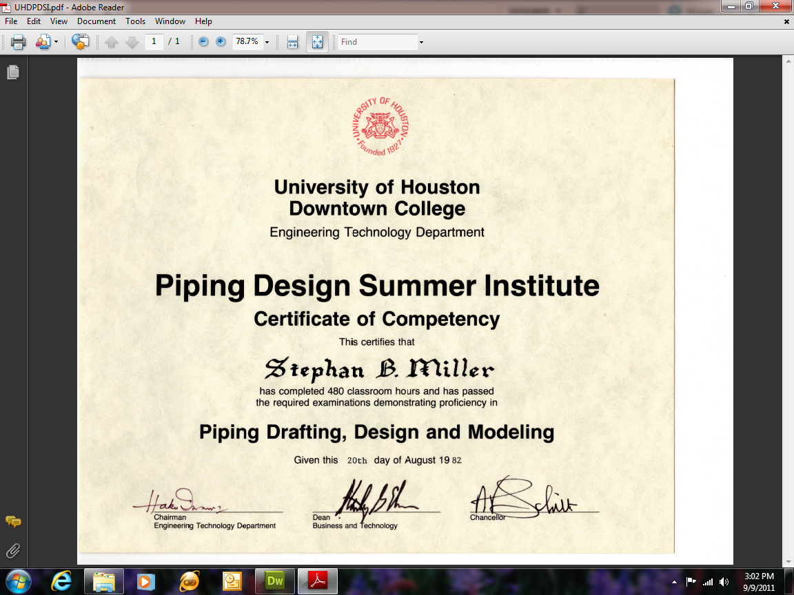 UHD Piping Design Summer Institute